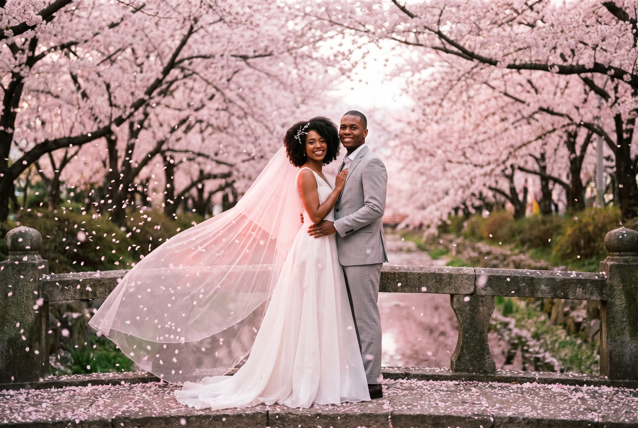 Korea wedding portrait — cherry blossom