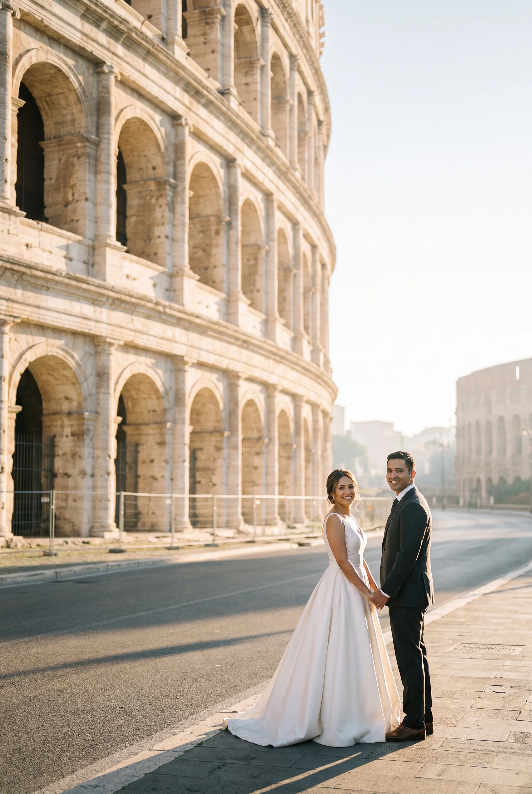 Wedding portrait at the Colosseum, Rome