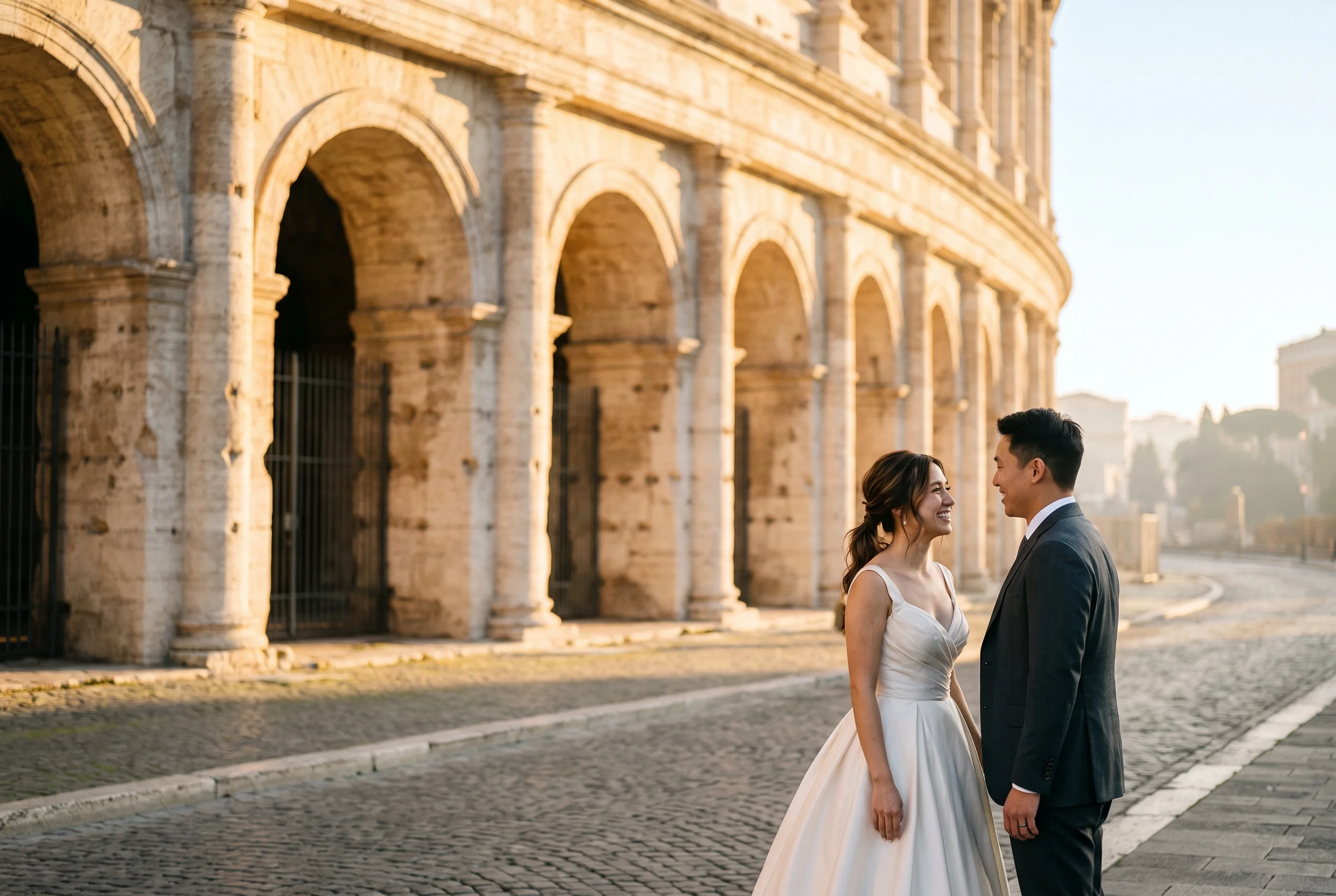 Wedding portrait at the Colosseum, Rome