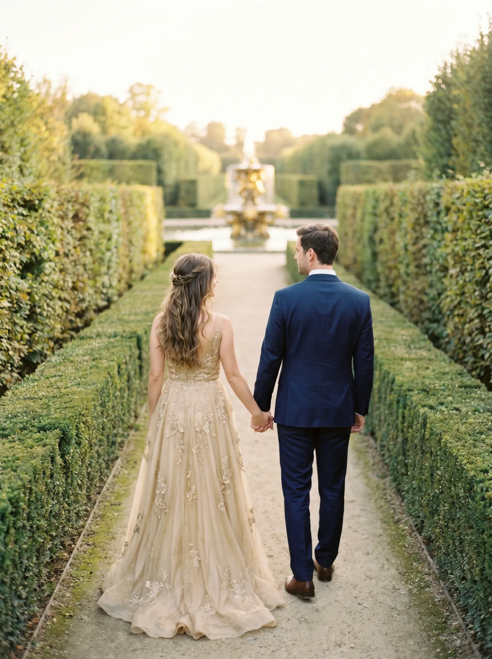 Versailles garden walking shot