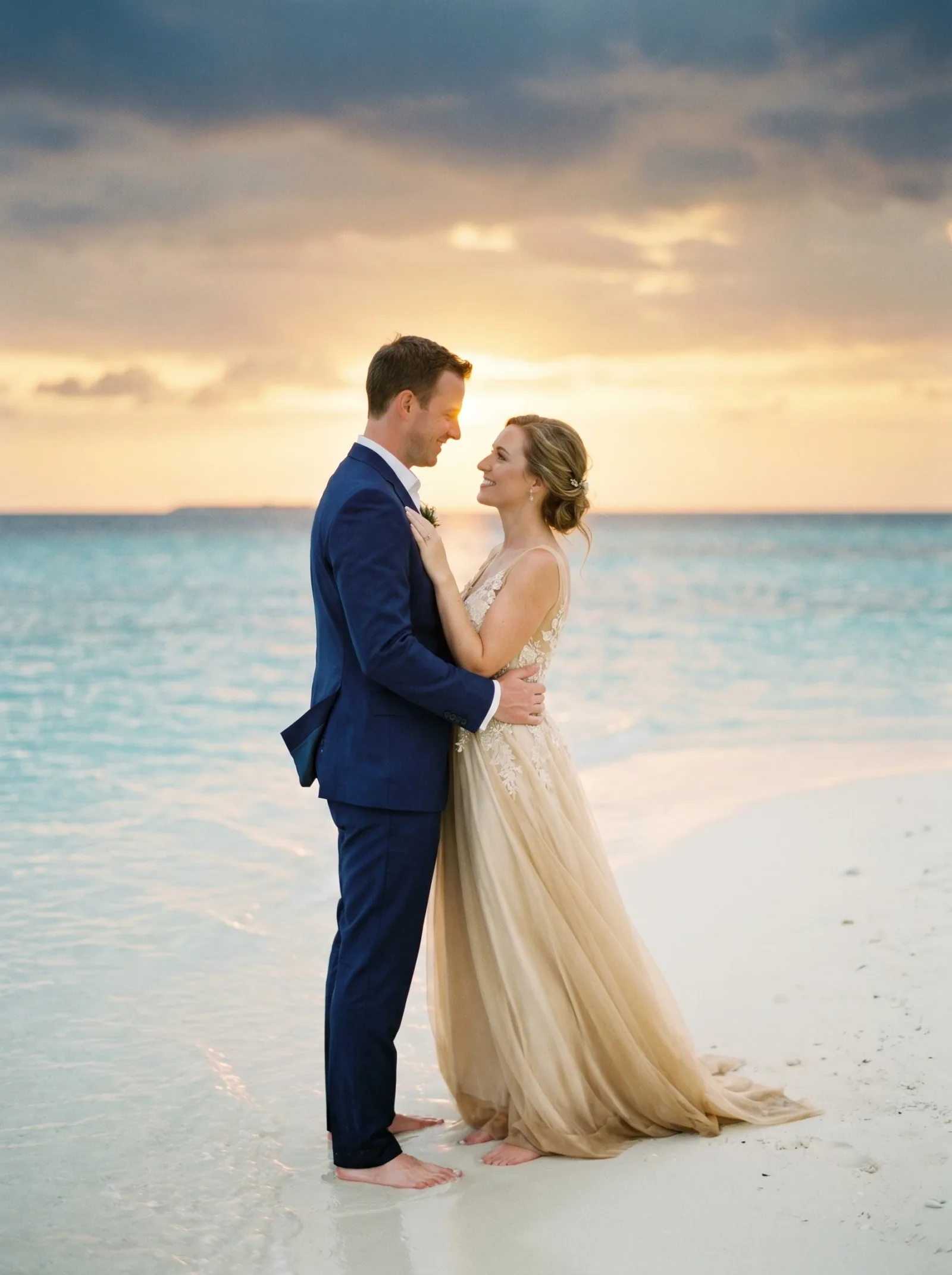Sandbank embrace at sunset