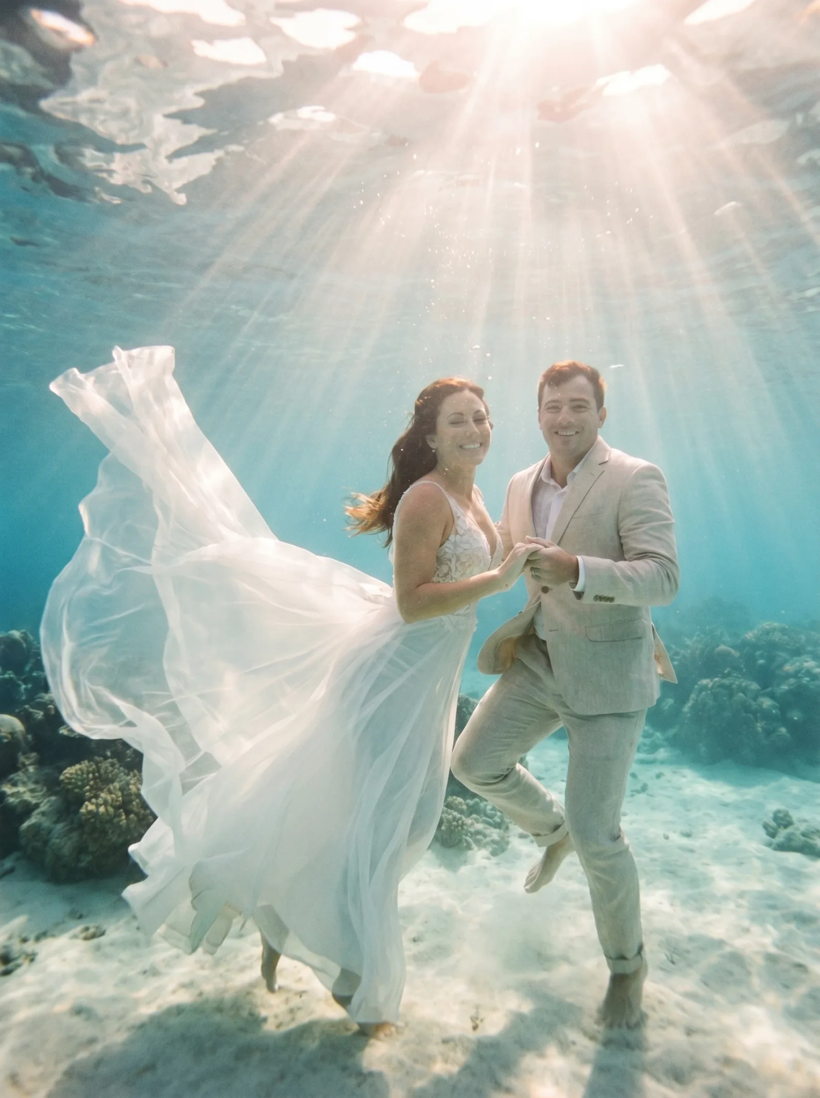 Underwater swim portrait