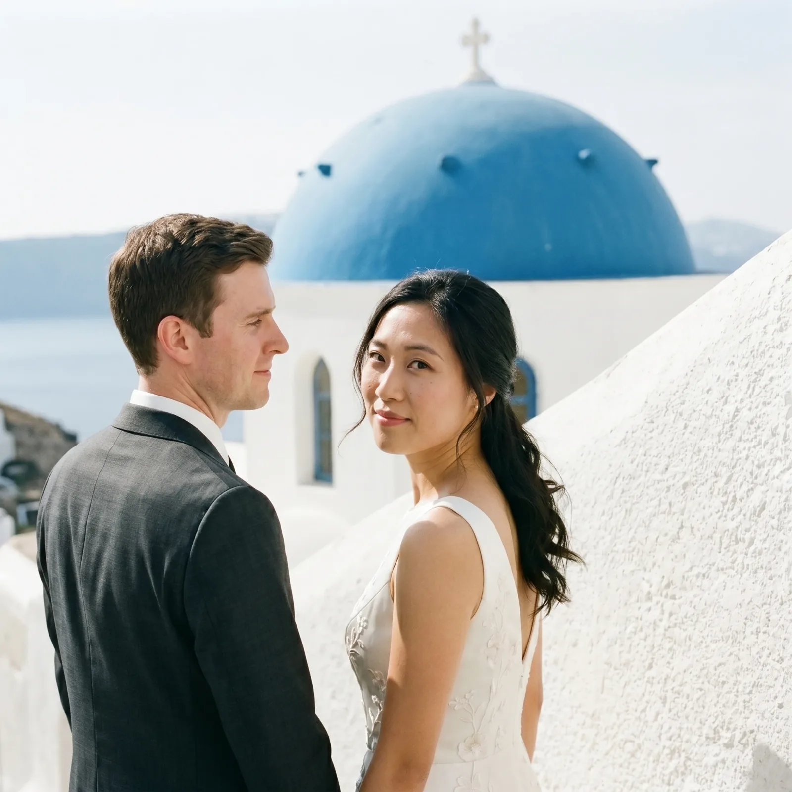 Santorini blue dome