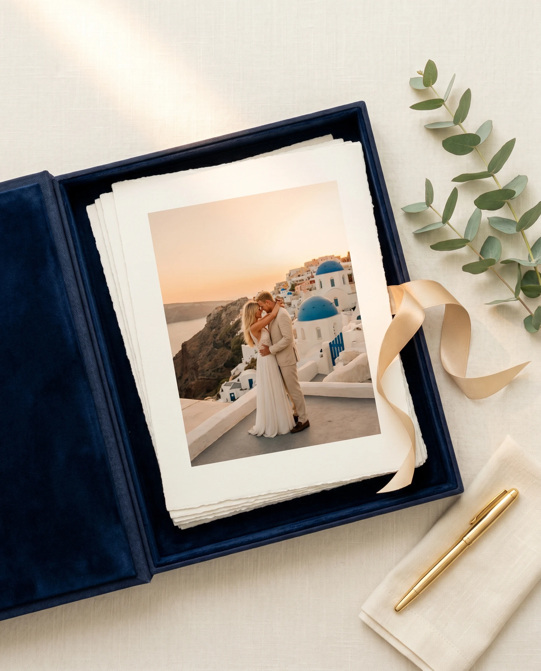 Fine-art print box with wedding portraits
