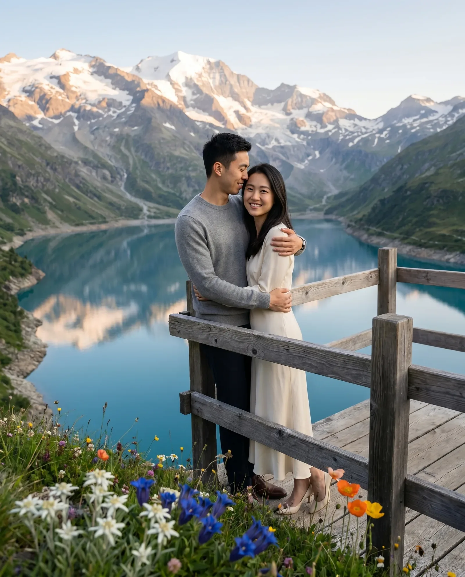 HK couple in Swiss Alps — dream portrait